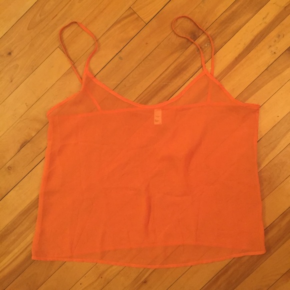 Bright Orange American Apparel Chiffon Cami size M - Picture 5 of 9